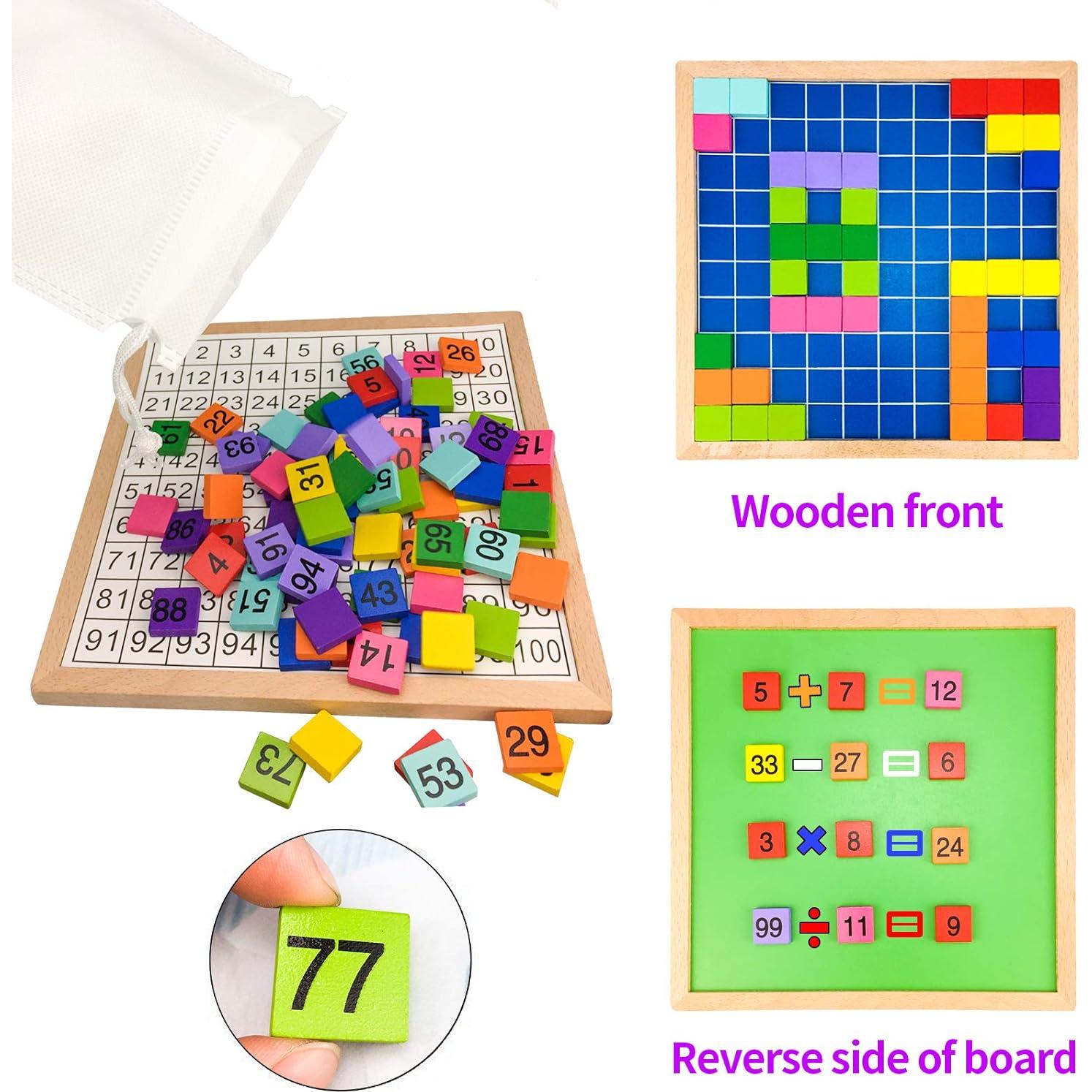 Juguete Educativo de Tabla de Cien de Madera NANASO