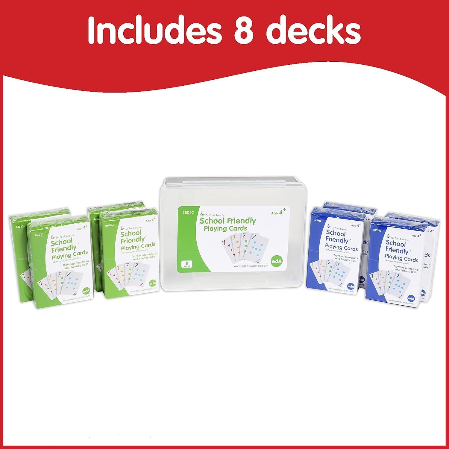Cartas de Juego Amigables EDX Education - 8 Barajas 448 Cartas