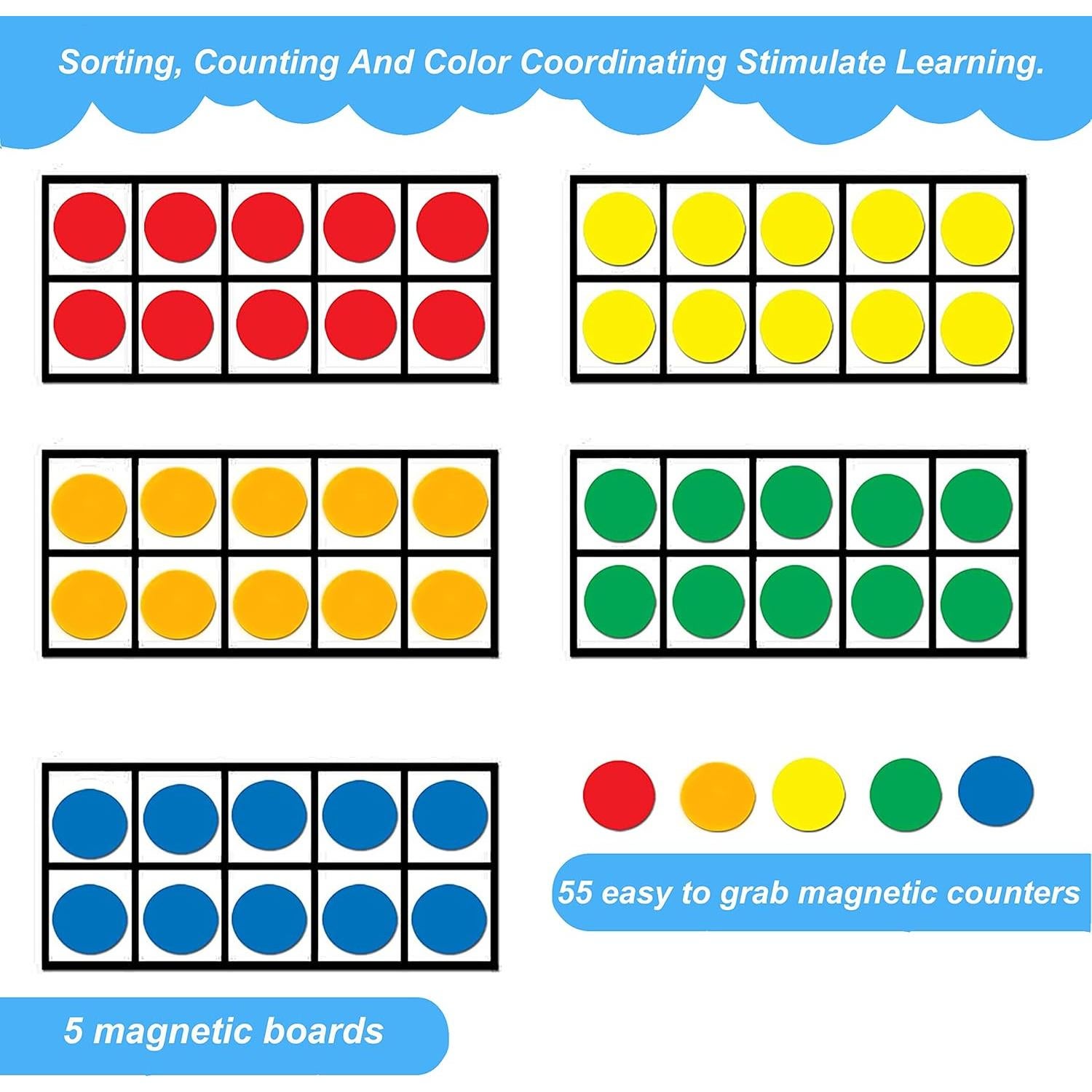 BAIVYLE Juguetes de Aprendizaje Montessori 2-4 Años - Marco de Diez Magnético