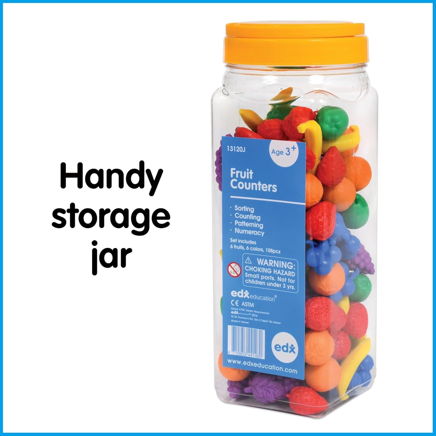 Contadores de Frutas Learning Advantage | Set 108 Piezas | Juguetes Matemáticos para Niños 3-8 Años