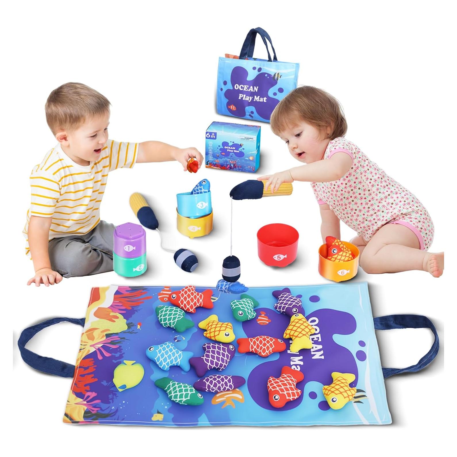 Juguetes Montessori Wintale 27 Piezas Juego de Pesca 1-3 Años