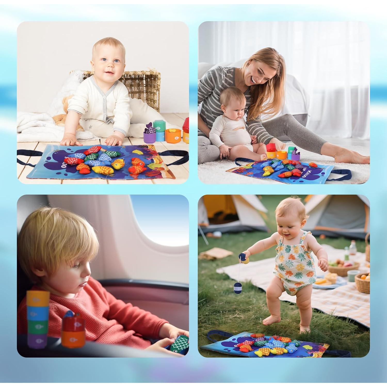 Juguetes Montessori Wintale 27 Piezas Juego de Pesca 1-3 Años