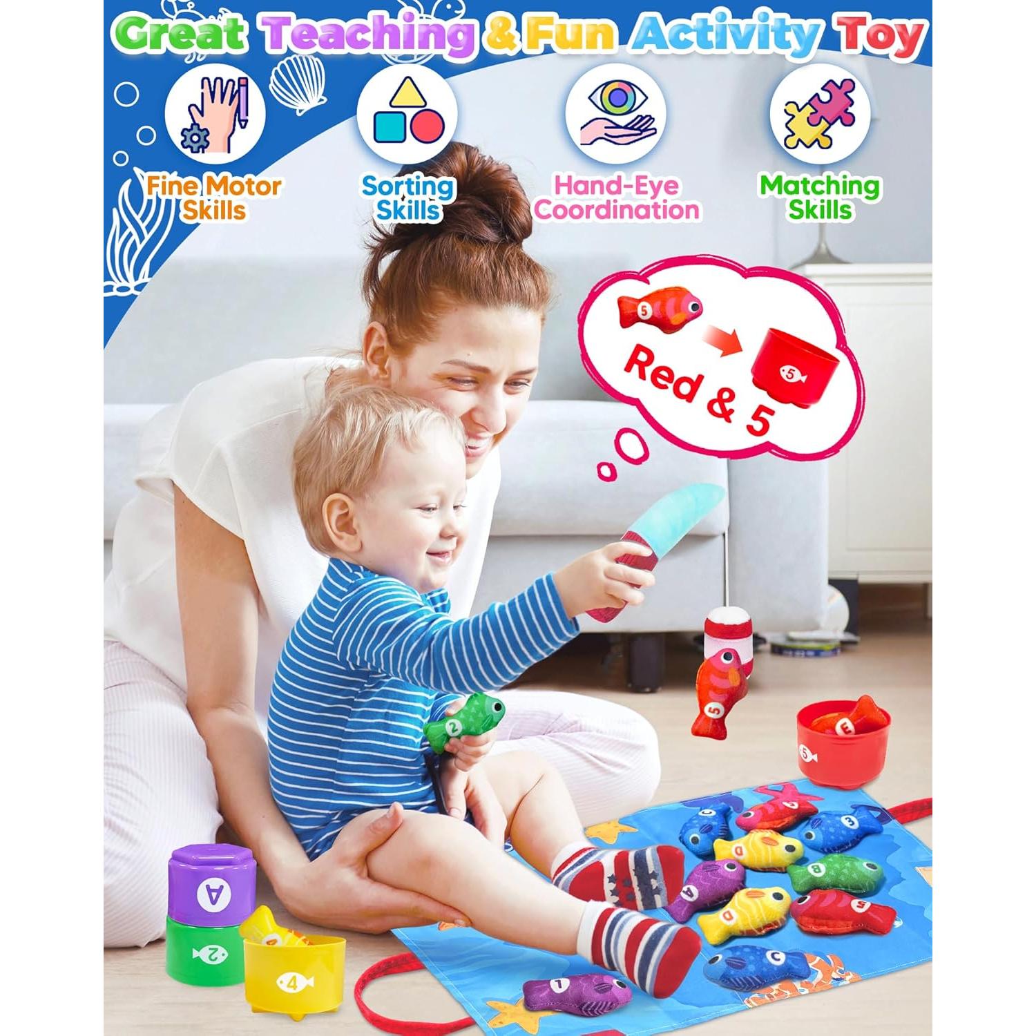 Juego de Pesca Montessori Gagule para Niños 1-3 Años