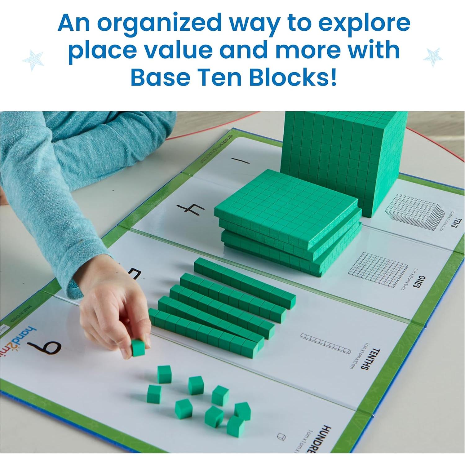 Juego de Bloques de Base 10 hand2mind - 133 Piezas de Plástico