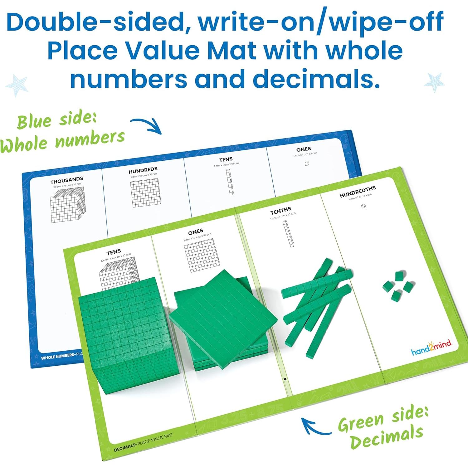 Juego de Bloques de Base 10 hand2mind - 133 Piezas de Plástico