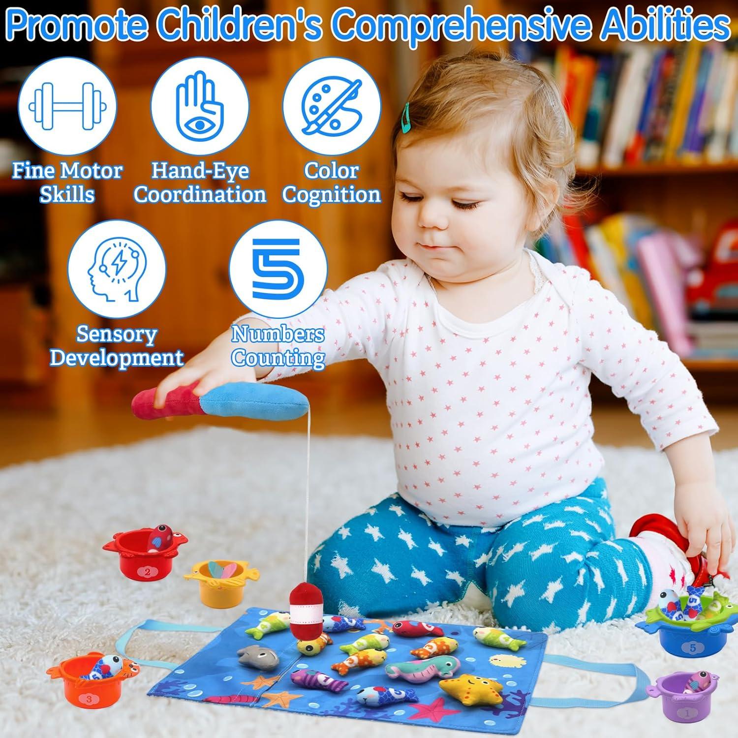 Juego de Pesca Montessori SAYHALO para Bebés 12-36 Meses