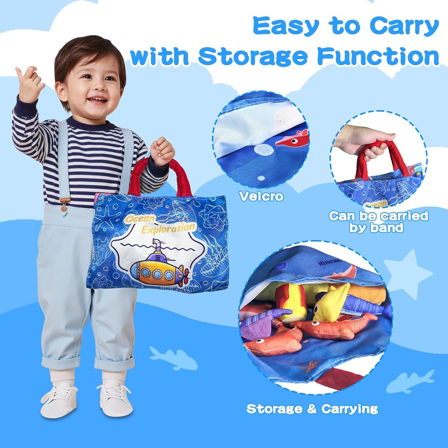 Juguetes Montessori Shozaar Set de Pesca 22 Piezas para Bebés