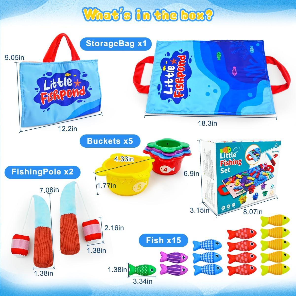 Juego de Pesca Montessori OKREVIEW 23 Piezas para Niños 1+ Año