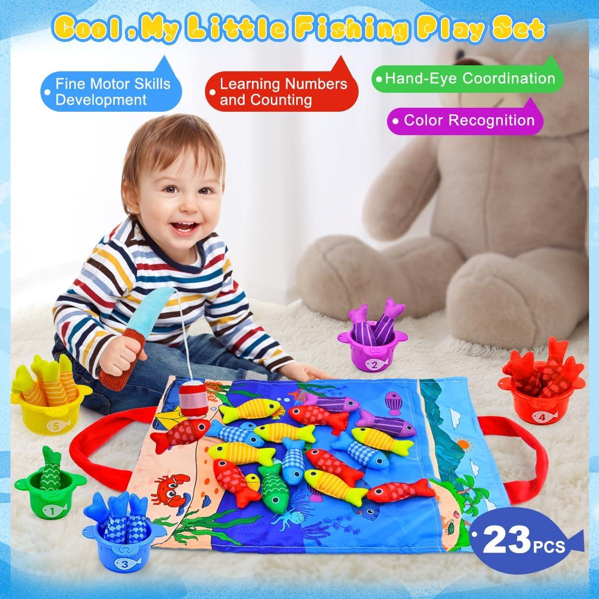 Juego de Pesca Montessori OKREVIEW 23 Piezas para Niños 1+ Año