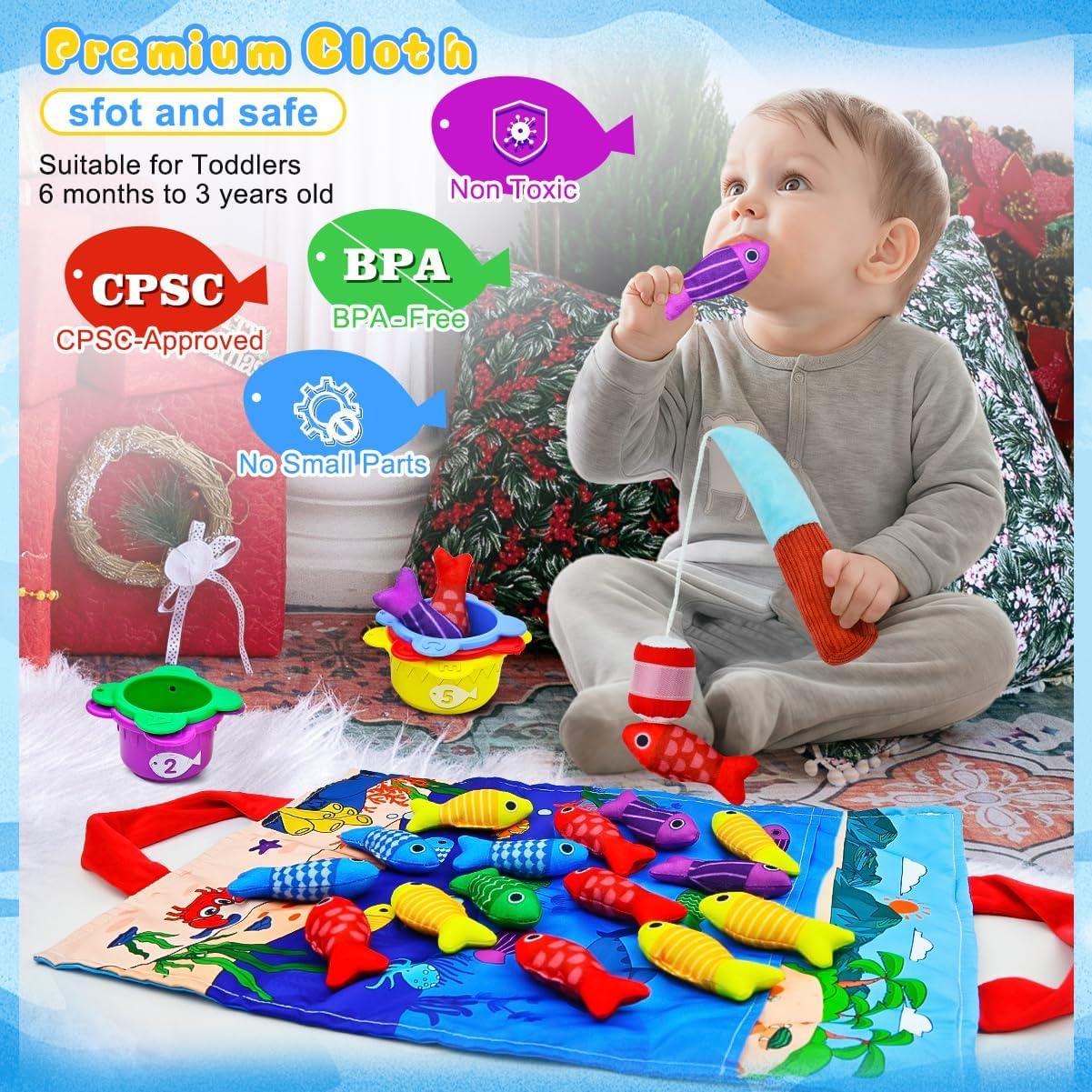 Juego de Pesca Montessori OKREVIEW 23 Piezas para Niños 1+ Año
