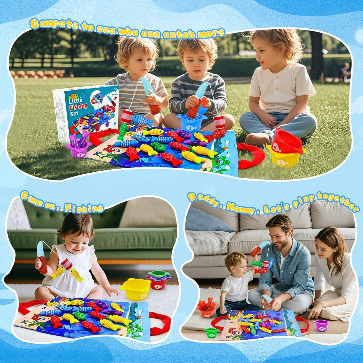 Juego de Pesca Montessori OKREVIEW 23 Piezas para Niños 1+ Año
