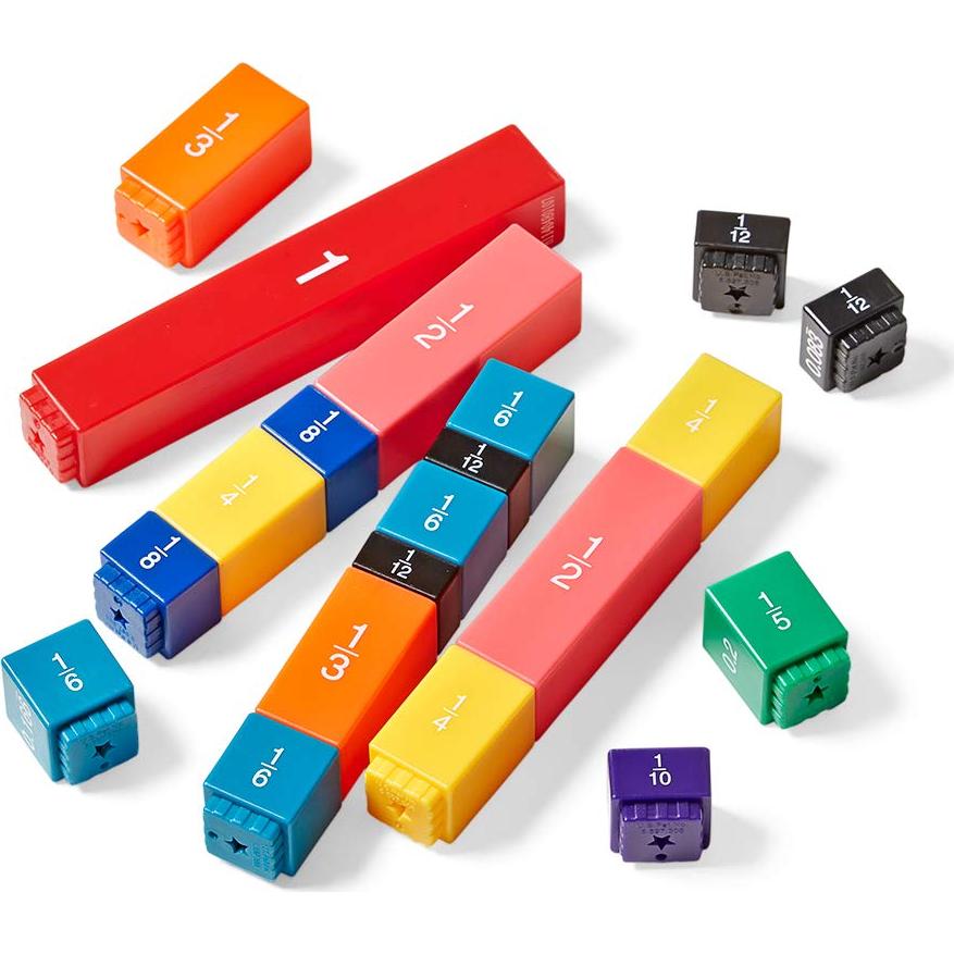 Cubos de Equivalencia de Fracciones Arcoíris hand2mind - 51 Piezas