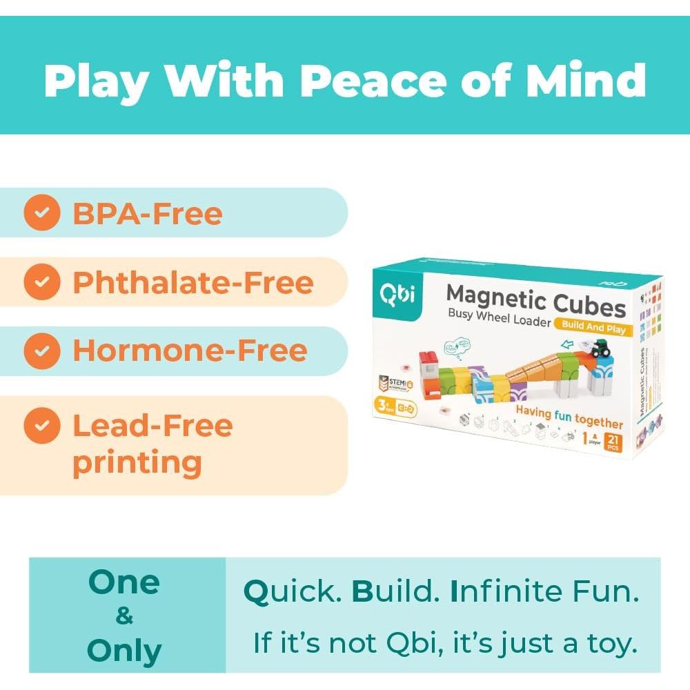 Bloques Magnéticos QBI 21 Piezas para Niños 3+ Años