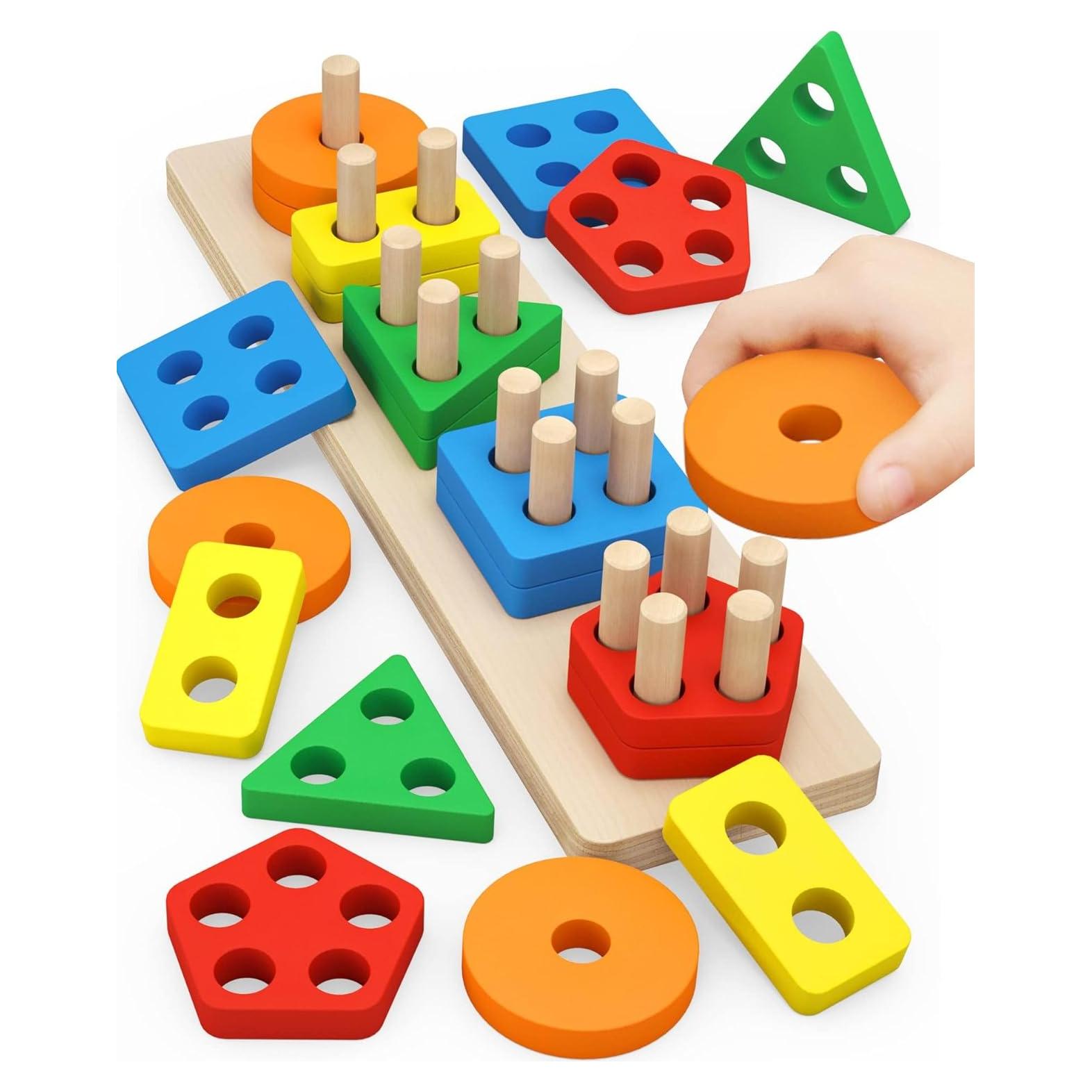 Torre de Bloques de Madera EduLand Montessori 20 Piezas