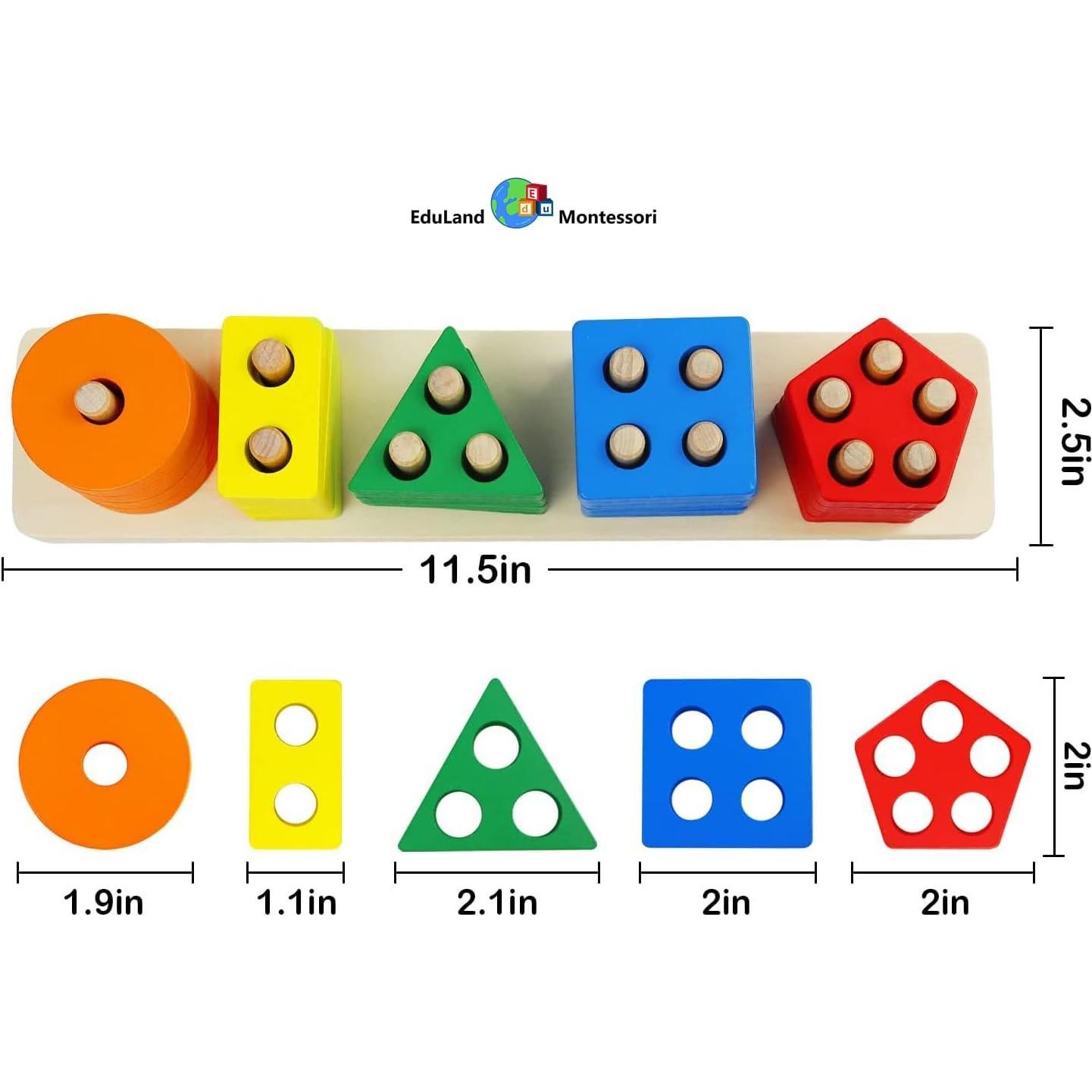Torre de Bloques de Madera EduLand Montessori 20 Piezas
