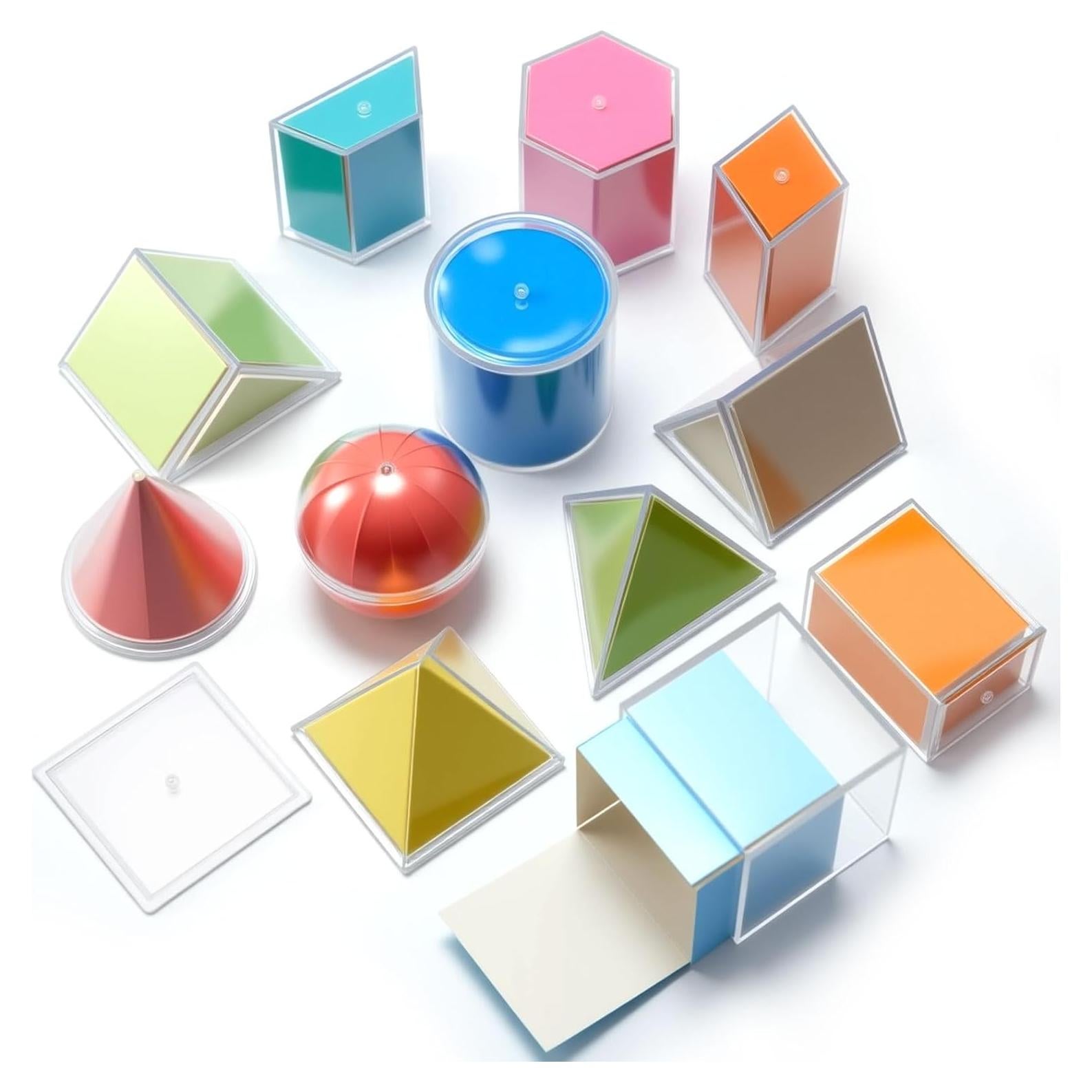 Conjunto de 12 Formas Geométricas Plegables Faccito 2D 3D