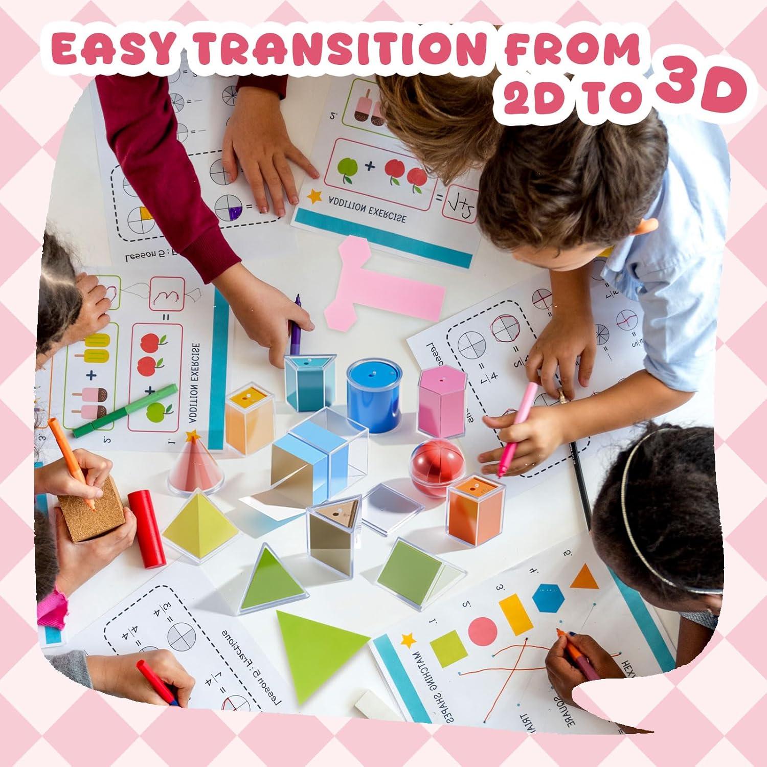 Conjunto de 12 Formas Geométricas Plegables Faccito 2D 3D