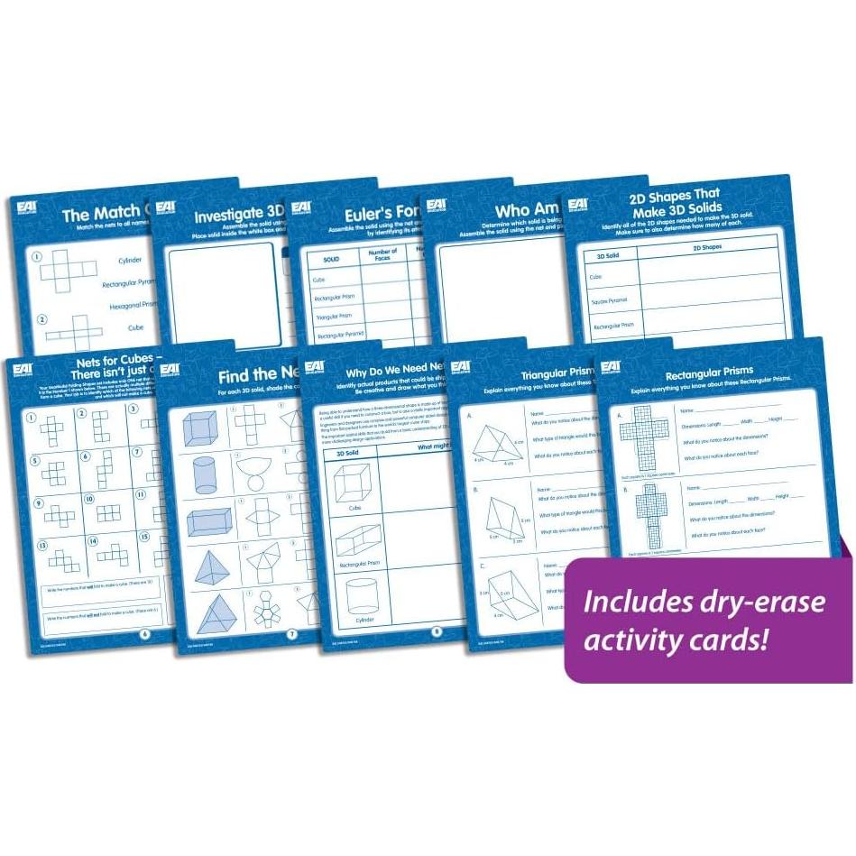 EAI Education GeoModel Redes Geométricas Plegables - 11 Sólidos 3D