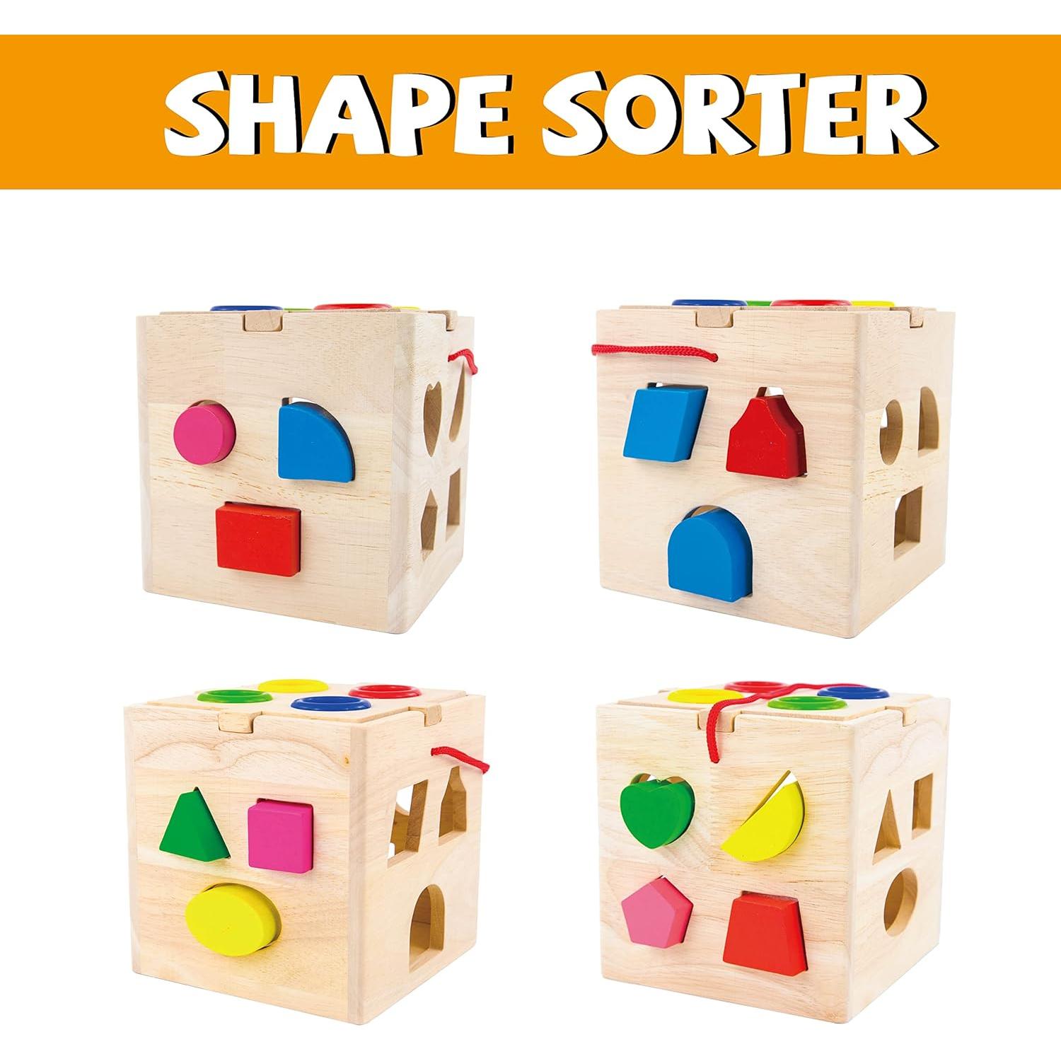 Cubo de Actividad de Madera Evmark - Juguete Montessori 14.76 cm