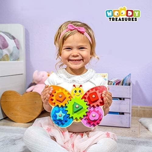 Juguete de Madera Woody Treasures - Engranajes Mariposa 2-3 Años