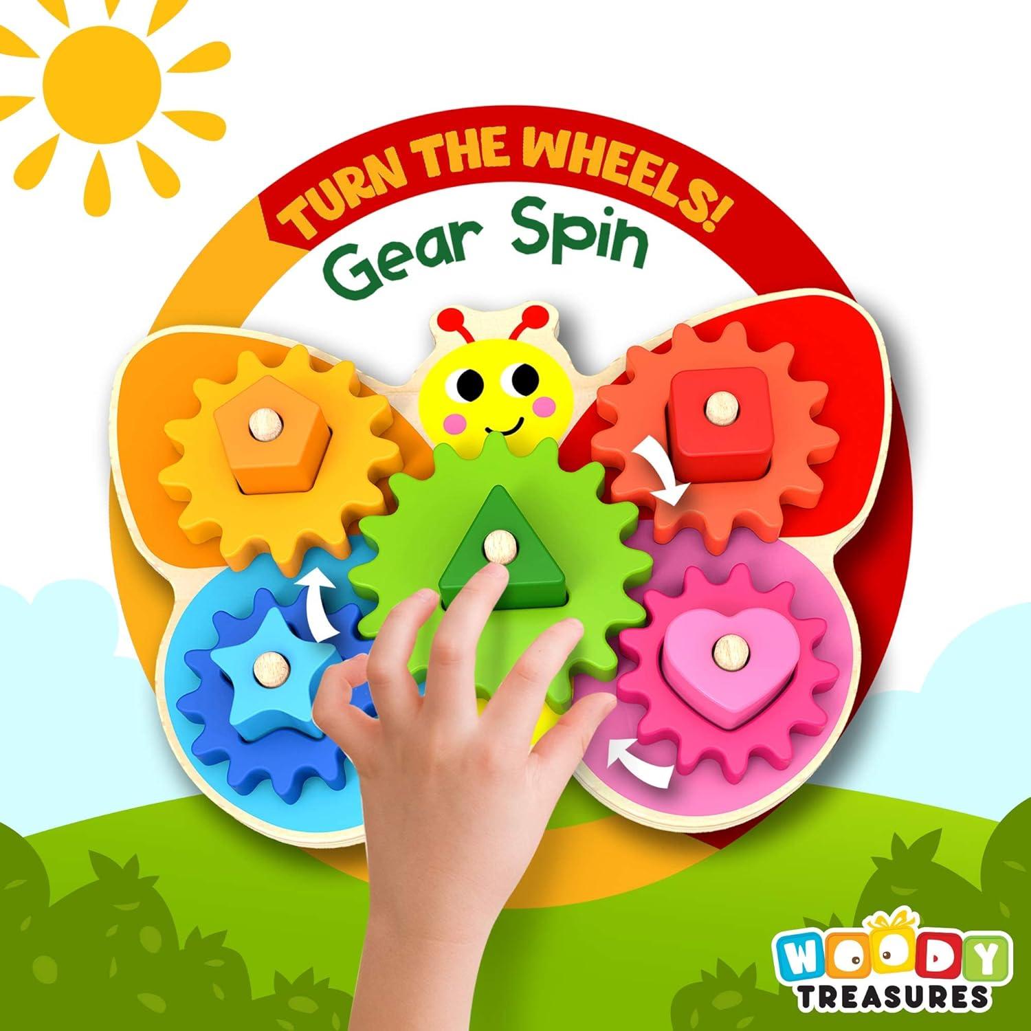 Juguete de Madera Woody Treasures - Engranajes Mariposa 2-3 Años