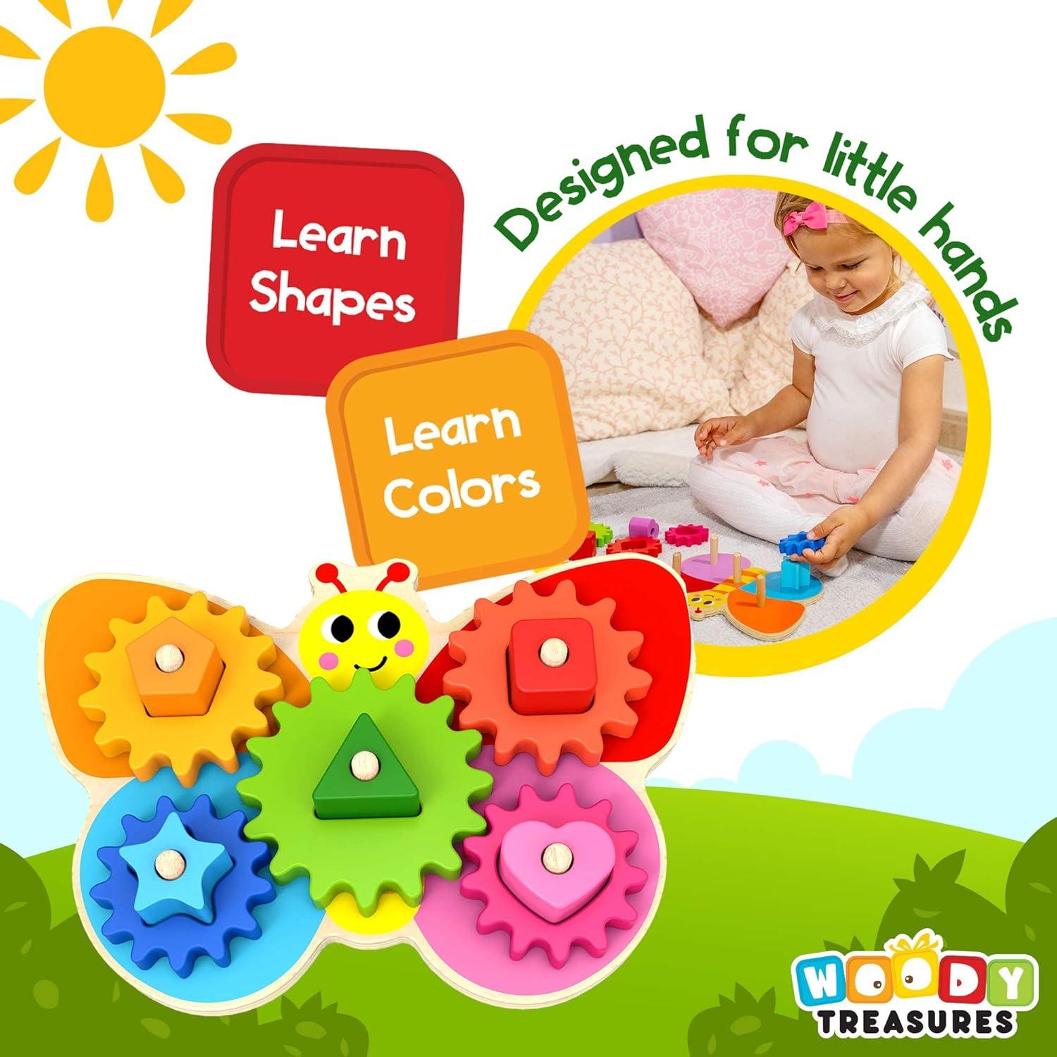 Juguete de Madera Woody Treasures - Engranajes Mariposa 2-3 Años