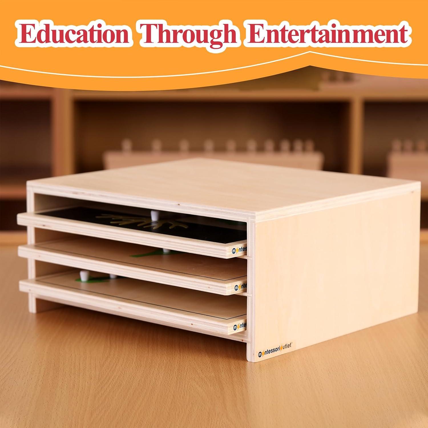 Gabinete de Rompecabezas de Botánica Montessori Outlet 3 Estantes