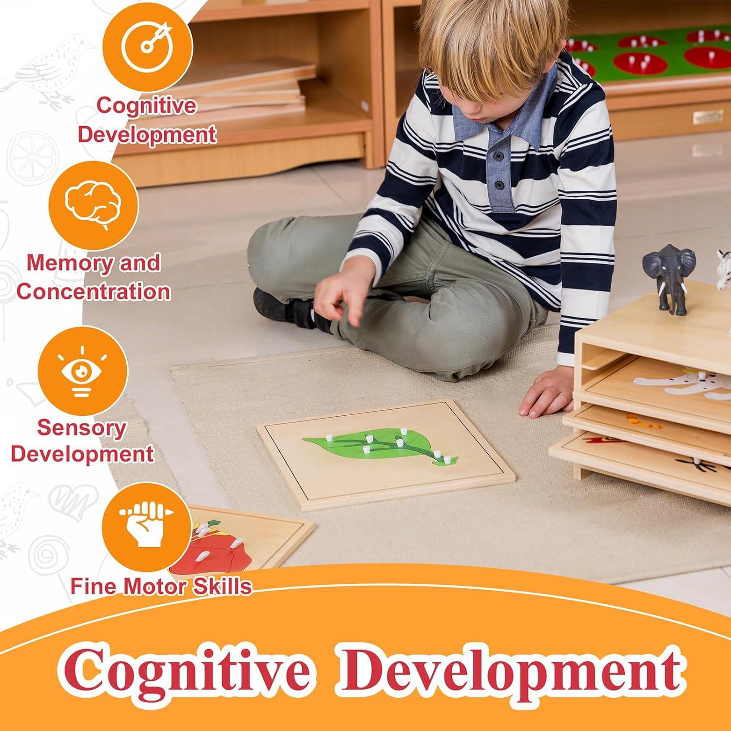 Rompecabezas Montessori de Hojas 24x24 cm para Niños 3-6 Años