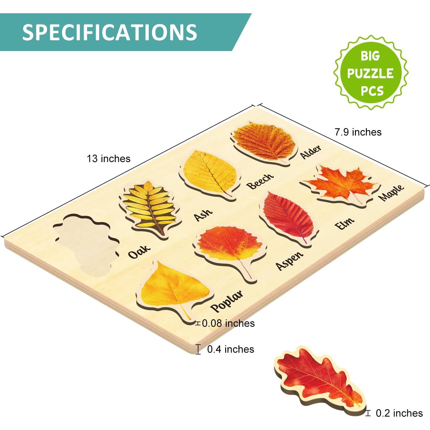 Rompecabezas de Madera MoinKidz Hoja de Otoño 33x20cm