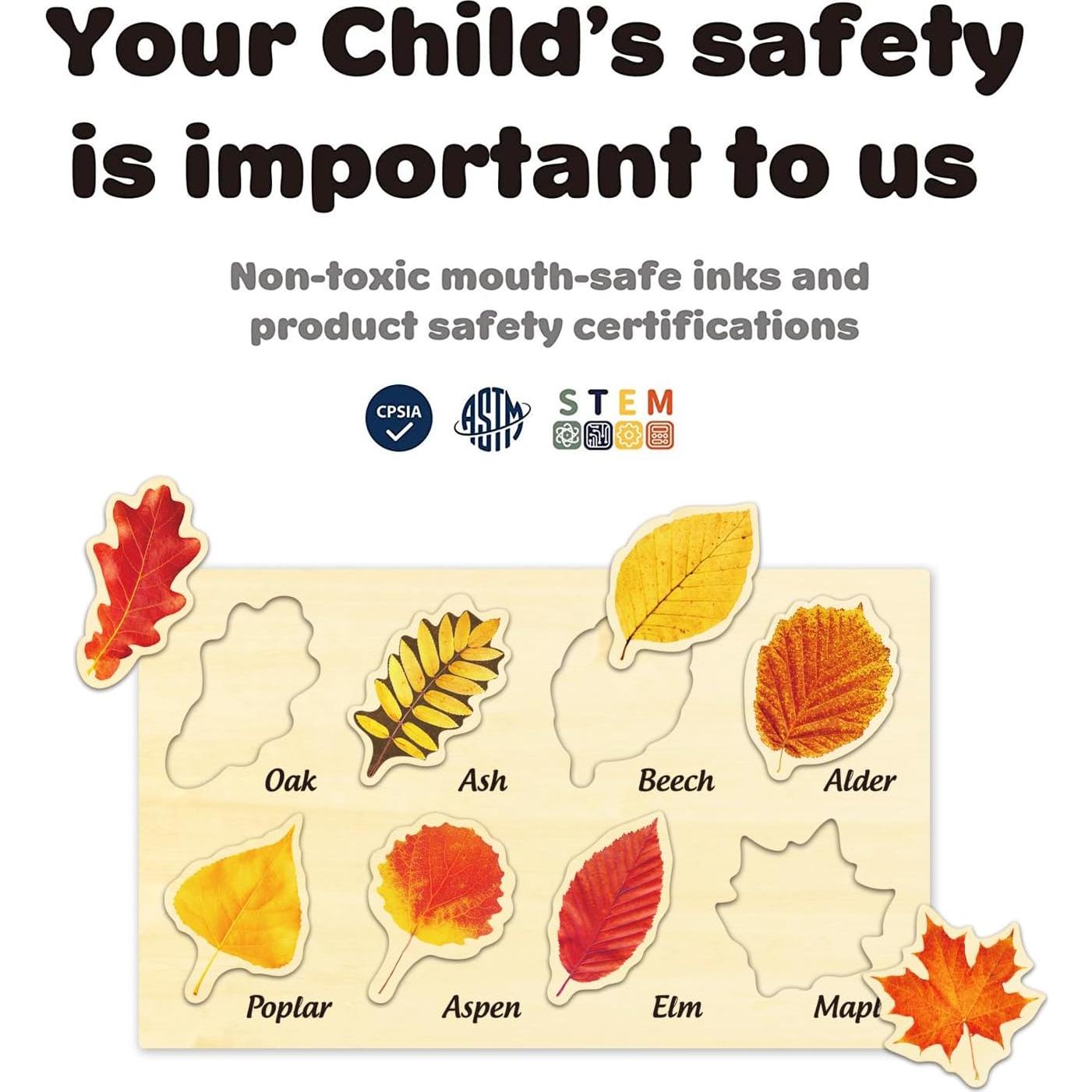 Rompecabezas de Madera MoinKidz Hoja de Otoño 33x20cm