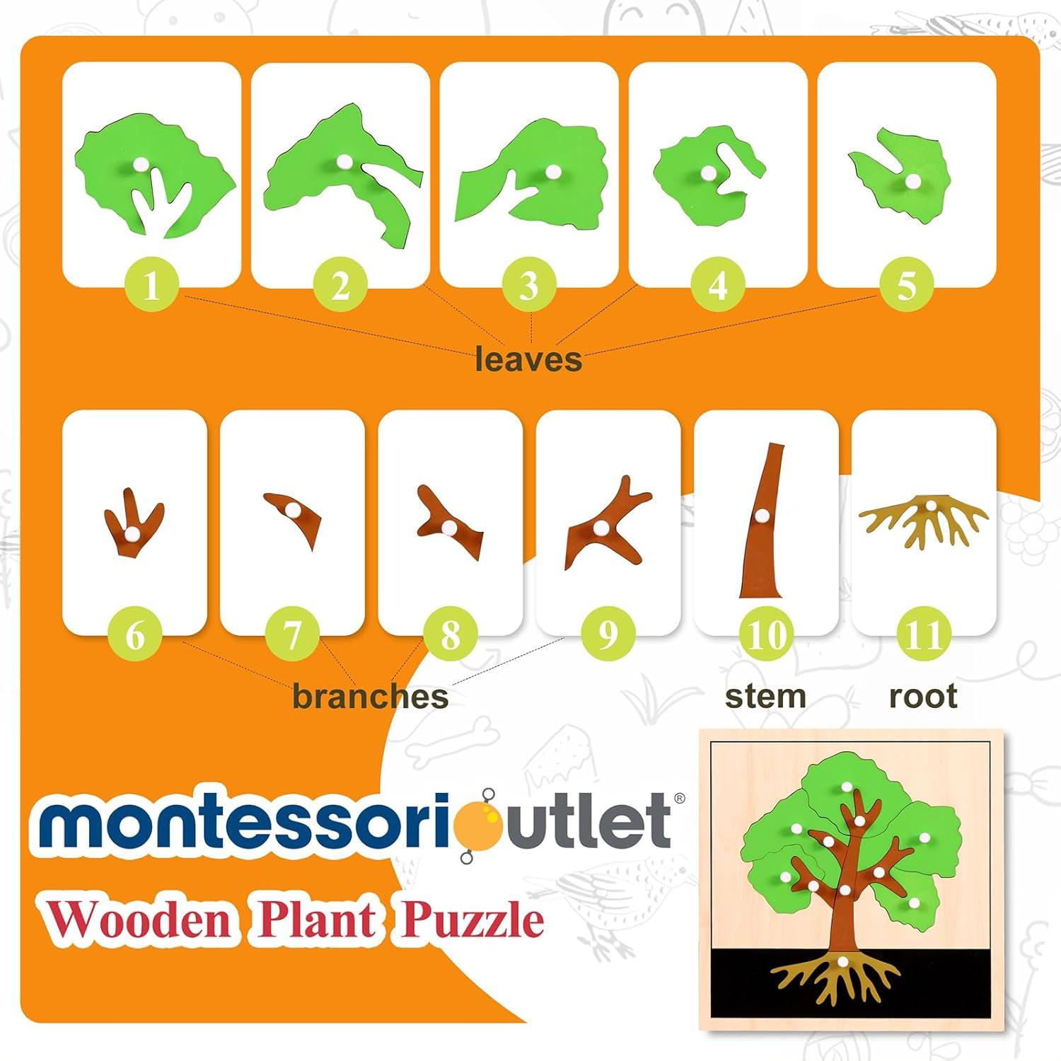 Rompecabezas Montessori de Árbol - MONTESSORI OUTLET 24x24 cm