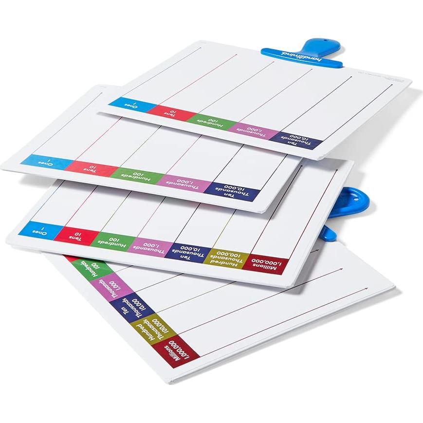 Tableros de Respuestas de Valor Posicional hand2mind - Paquete de 4