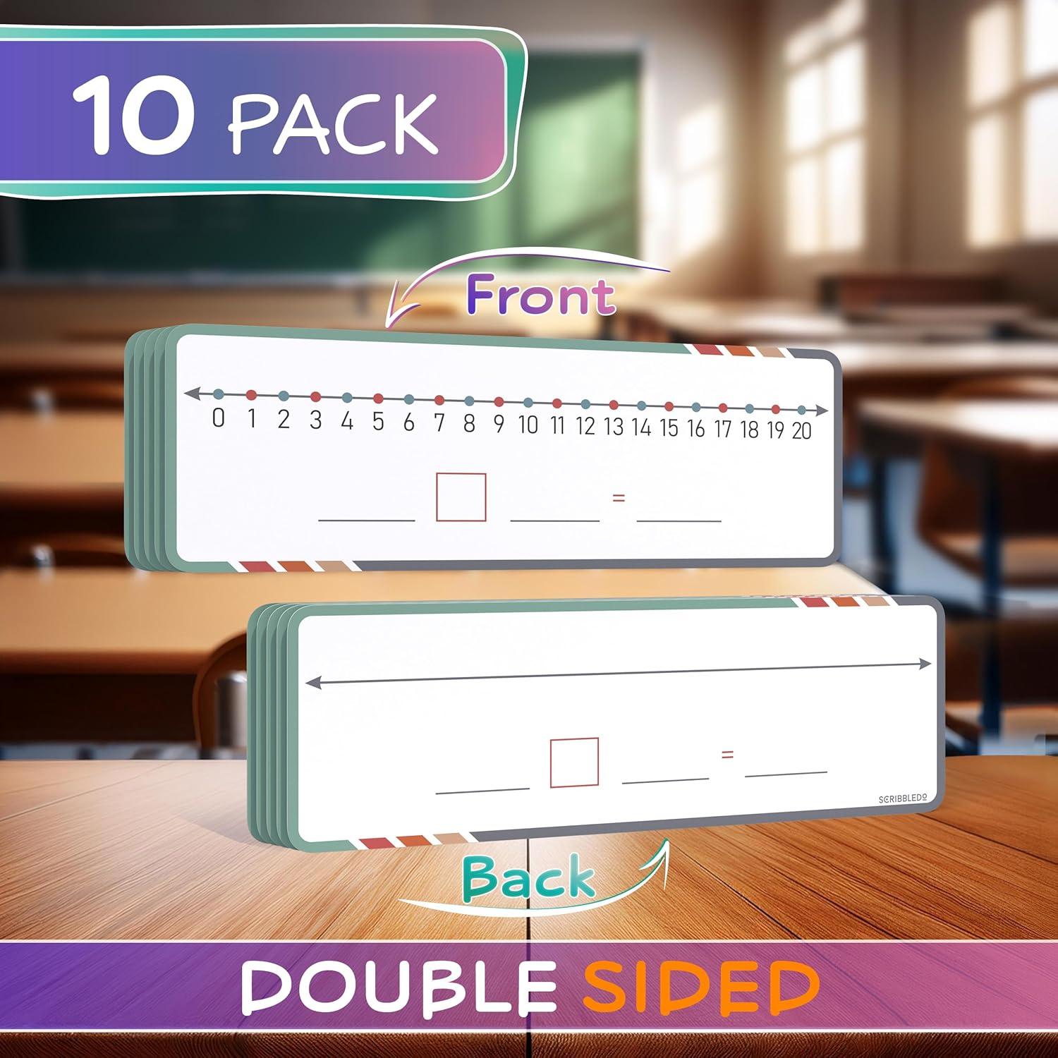 Hojas de Línea Numérica Borrado en Seco Scribbledo 10x30 cm