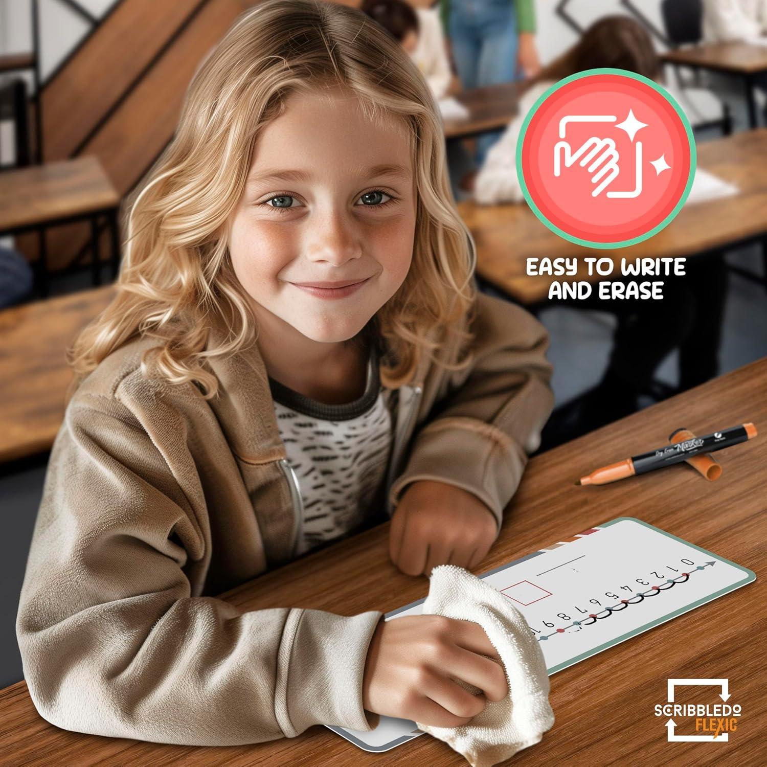 Hojas de Línea Numérica Borrado en Seco Scribbledo 10x30 cm