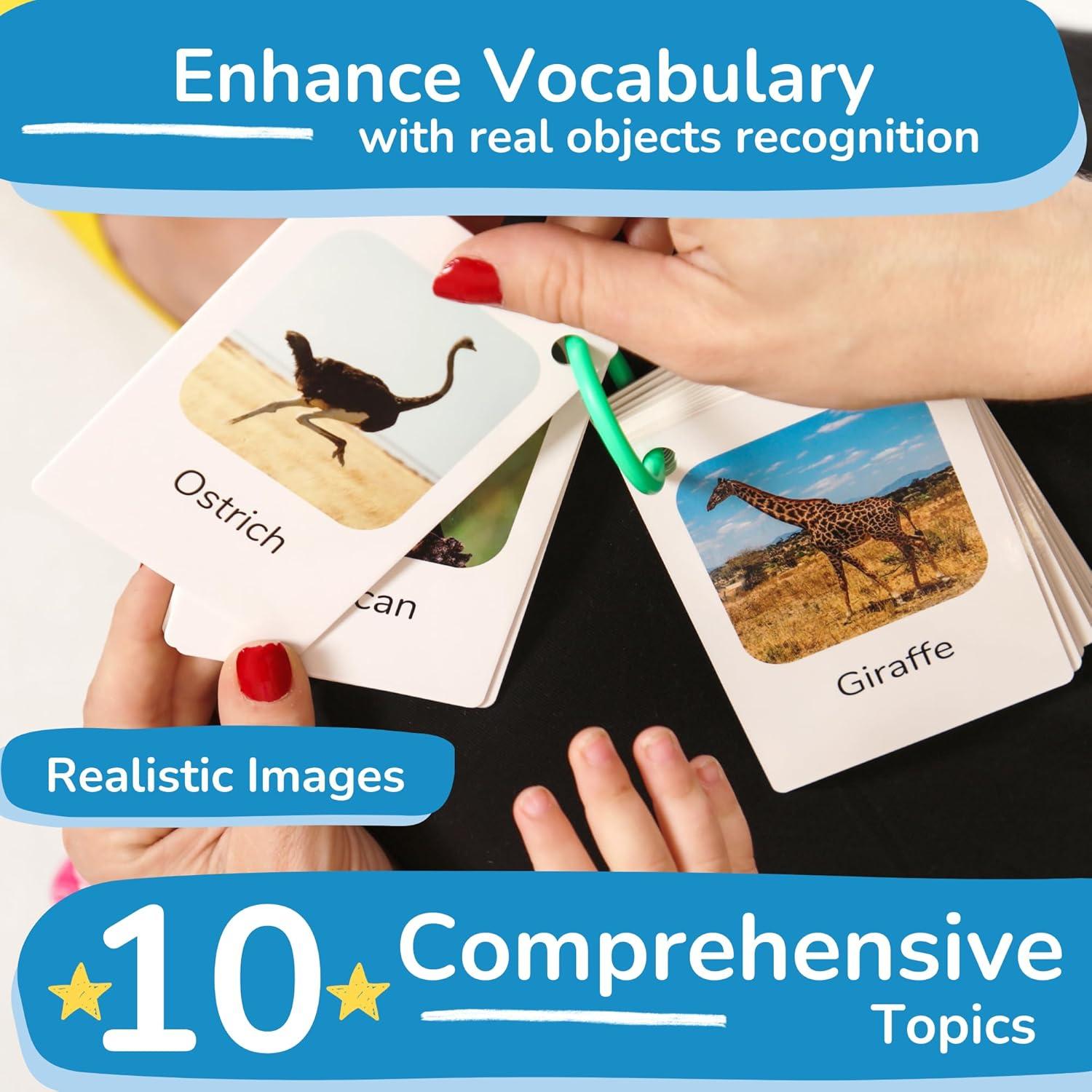 Tarjetas Flash Gruesas ToyVentive 200 Piezas para Niños 1-4 Años