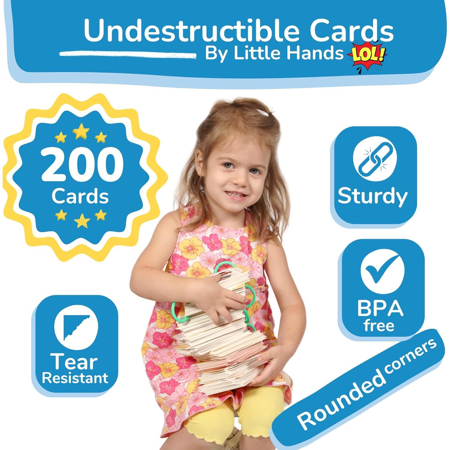 Tarjetas Flash Gruesas ToyVentive 200 Piezas para Niños 1-4 Años