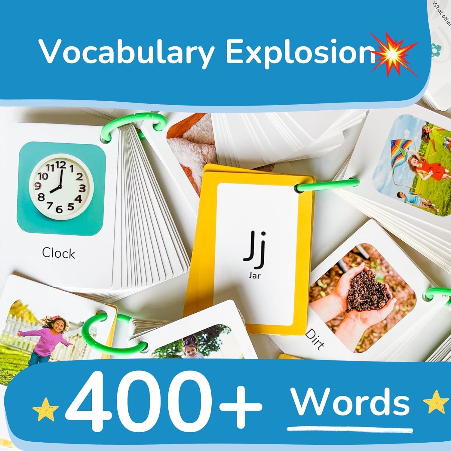 Tarjetas Flash Gruesas ToyVentive 200 Piezas para Niños 1-4 Años