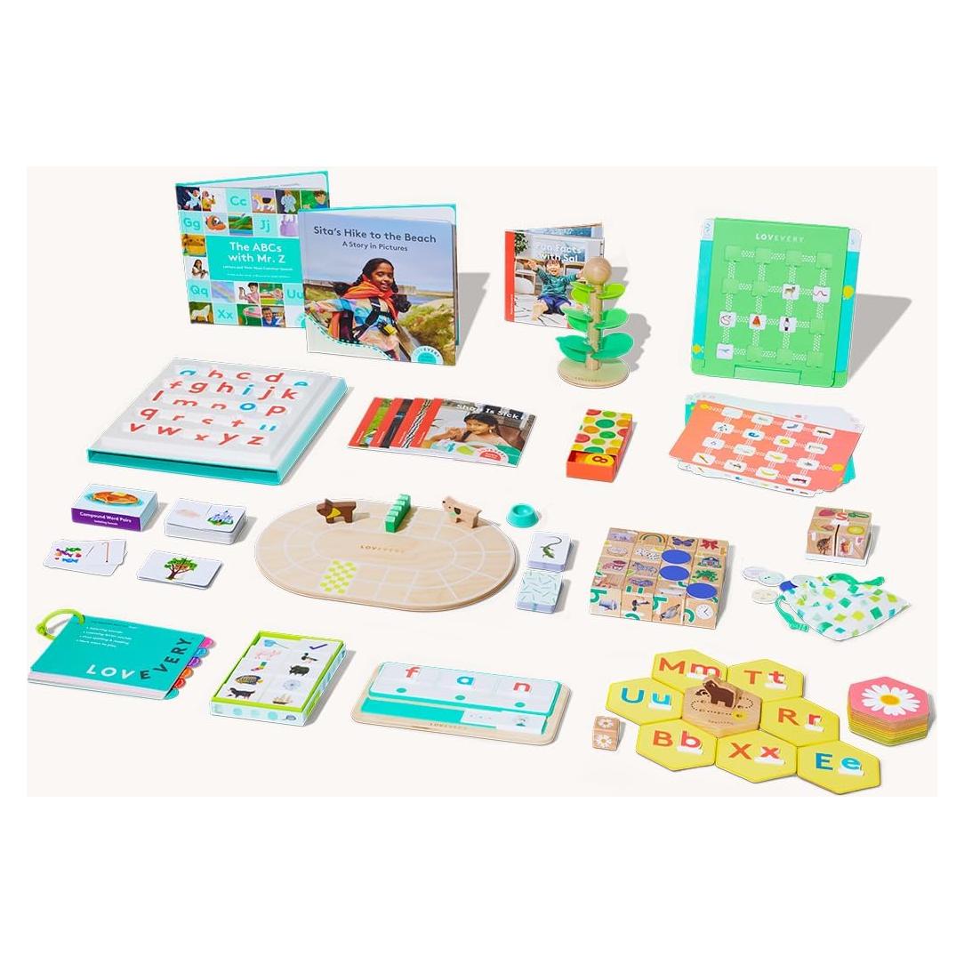 Conjunto de Habilidades de Lectura Lovevery - Parte 1, Juegos y Libros para Pre-K