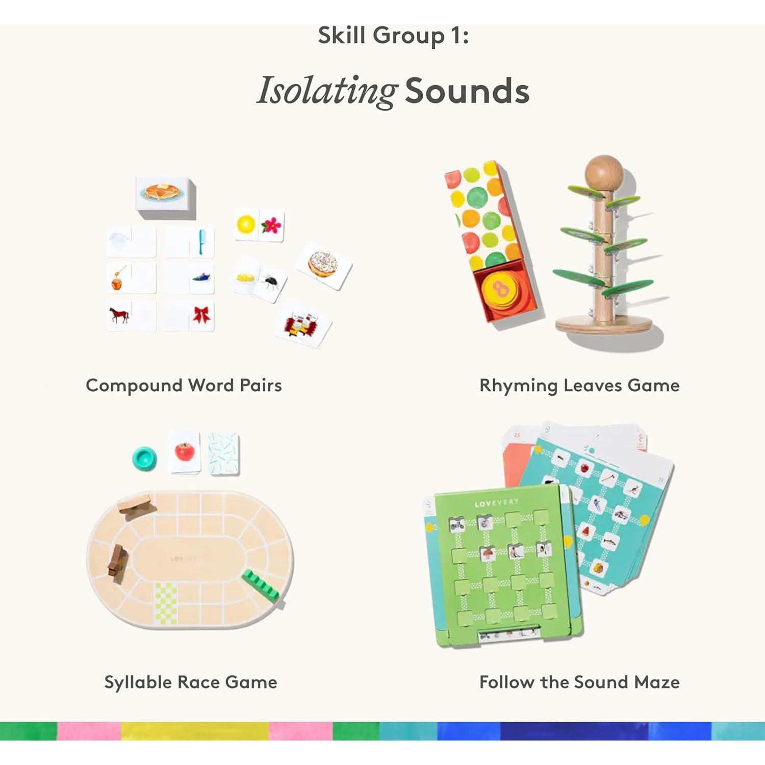 Conjunto de Habilidades de Lectura Lovevery - Parte 1, Juegos y Libros para Pre-K