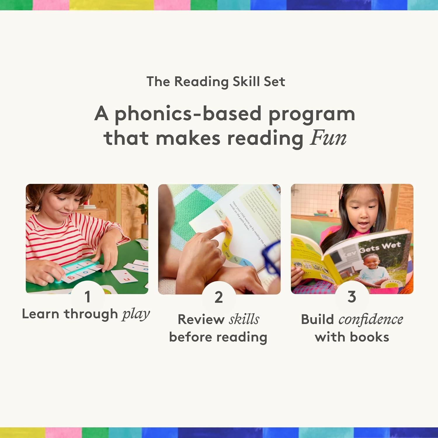 Conjunto de Habilidades de Lectura Lovevery - Parte 1, Juegos y Libros para Pre-K