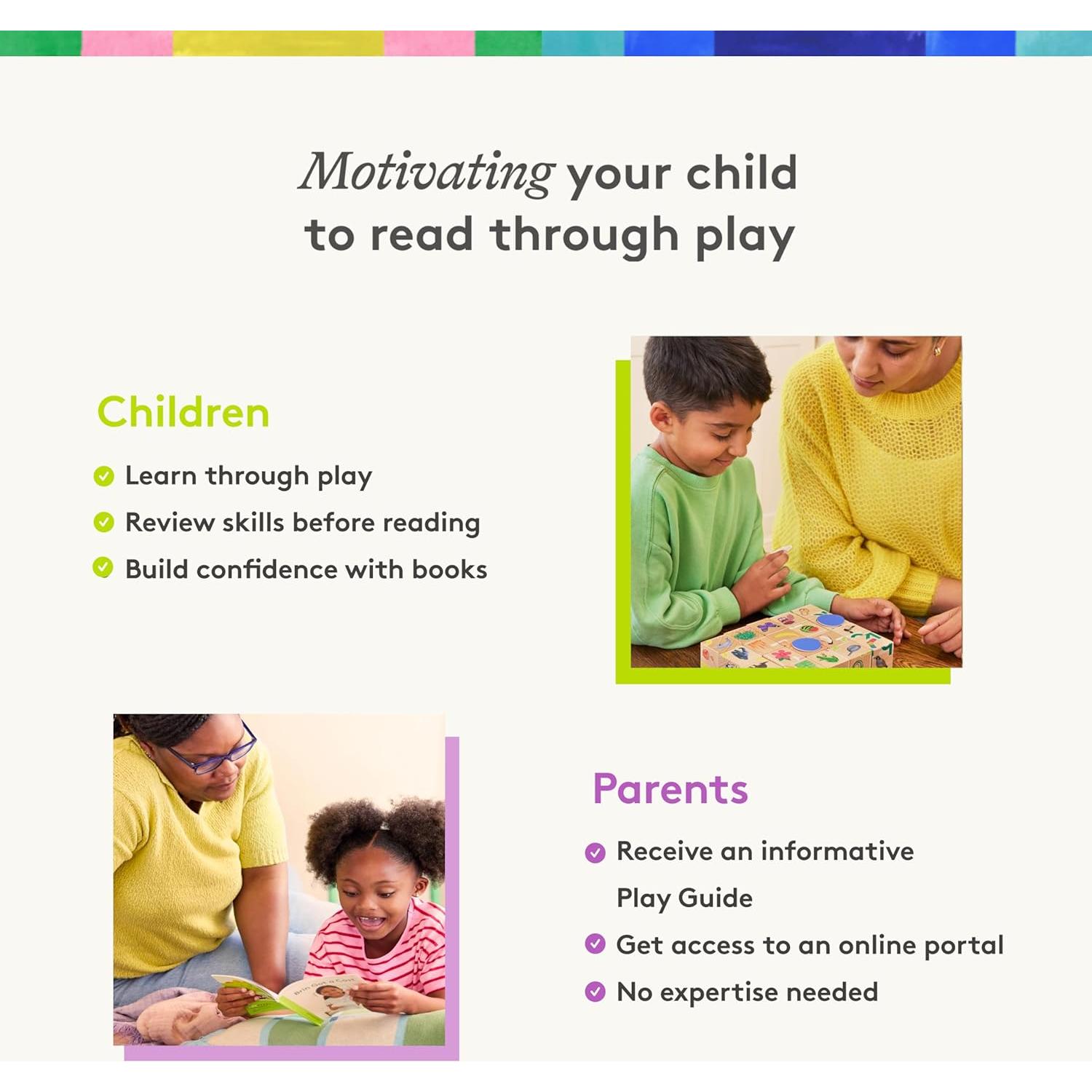 Conjunto de Habilidades de Lectura Lovevery - Parte 1, Juegos y Libros para Pre-K