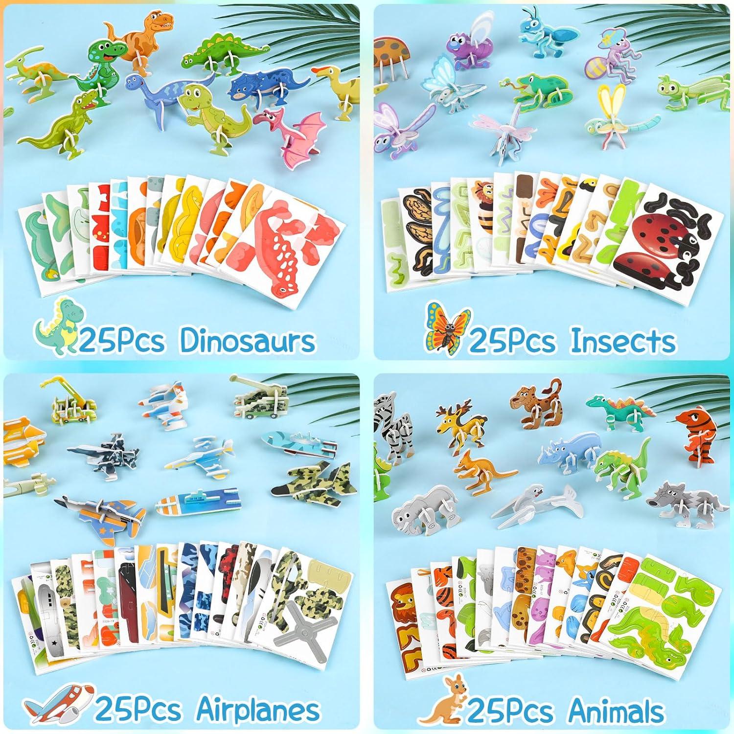 Rompecabezas 3D Educativos CCINEE 100 Pcs Animales y Más