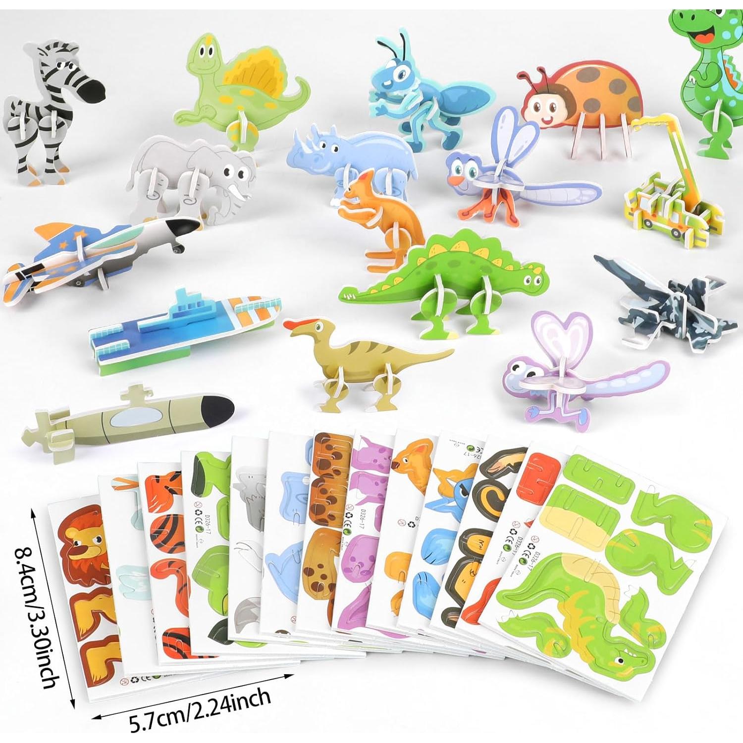 Rompecabezas 3D Educativos CCINEE 100 Pcs Animales y Más