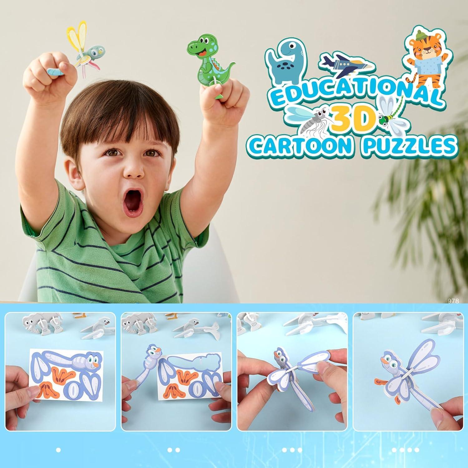 Rompecabezas 3D Educativos CCINEE 100 Pcs Animales y Más