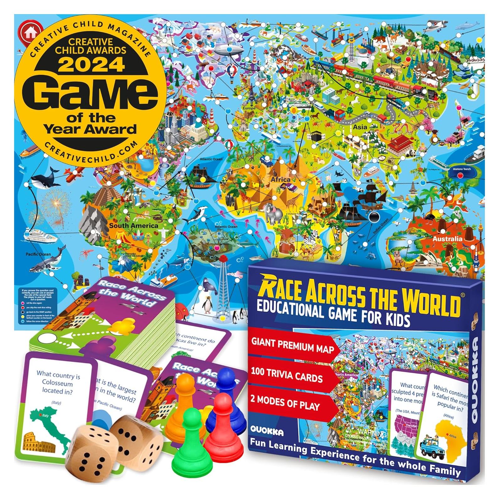 Juego de Mesa QUOKKA Geografía - 1 a 10 Jugadores - 100 Tarjetas