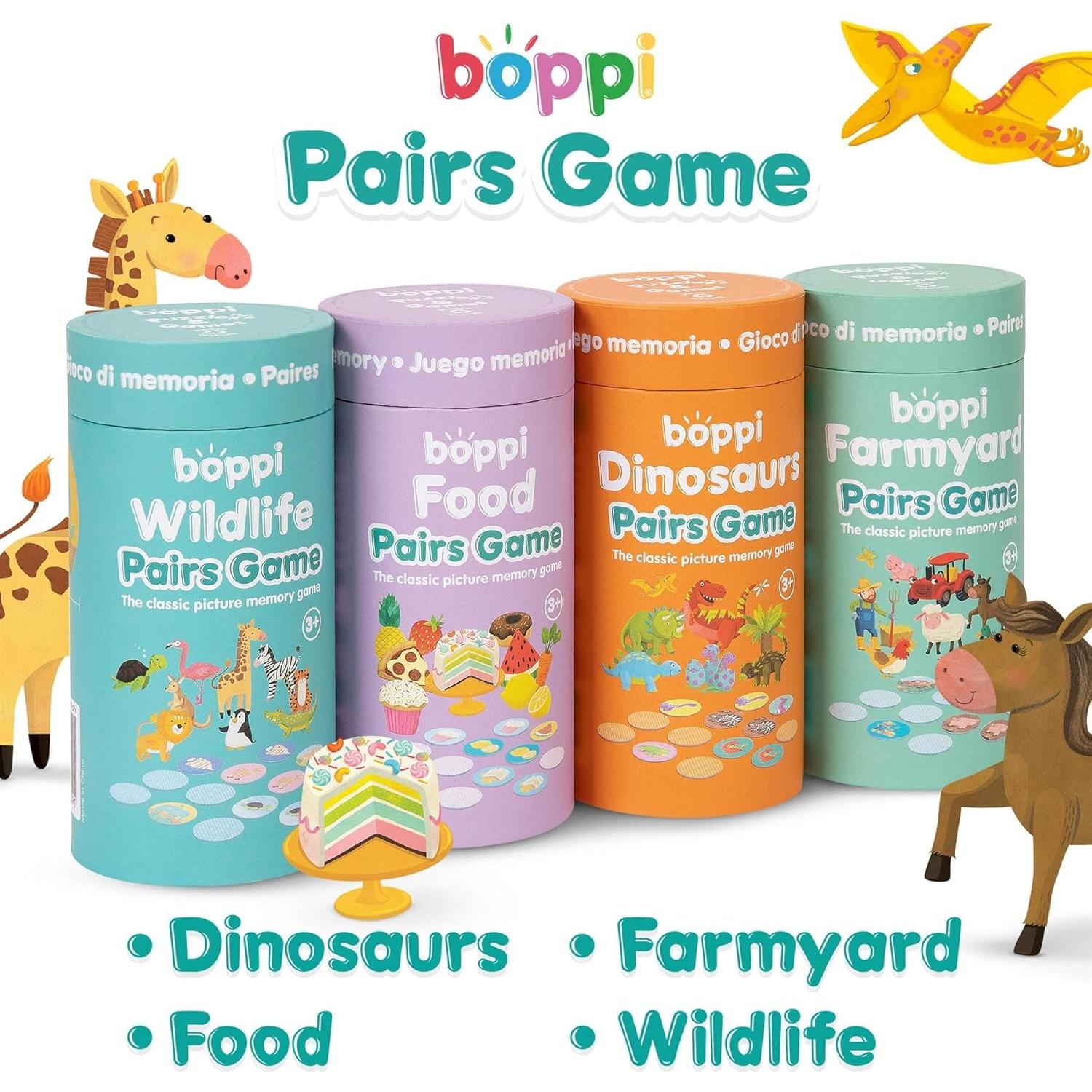 Juego de Memoria Boppi Pairs Dinosaurios - Educativo 3 a 8 años