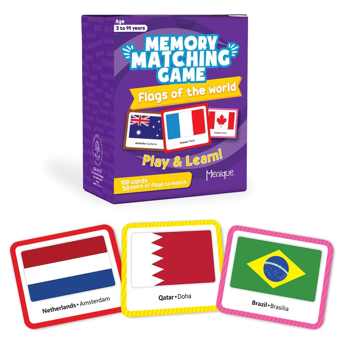 Juego de Memoria Banderas del Mundo Menique - 100 Cartas