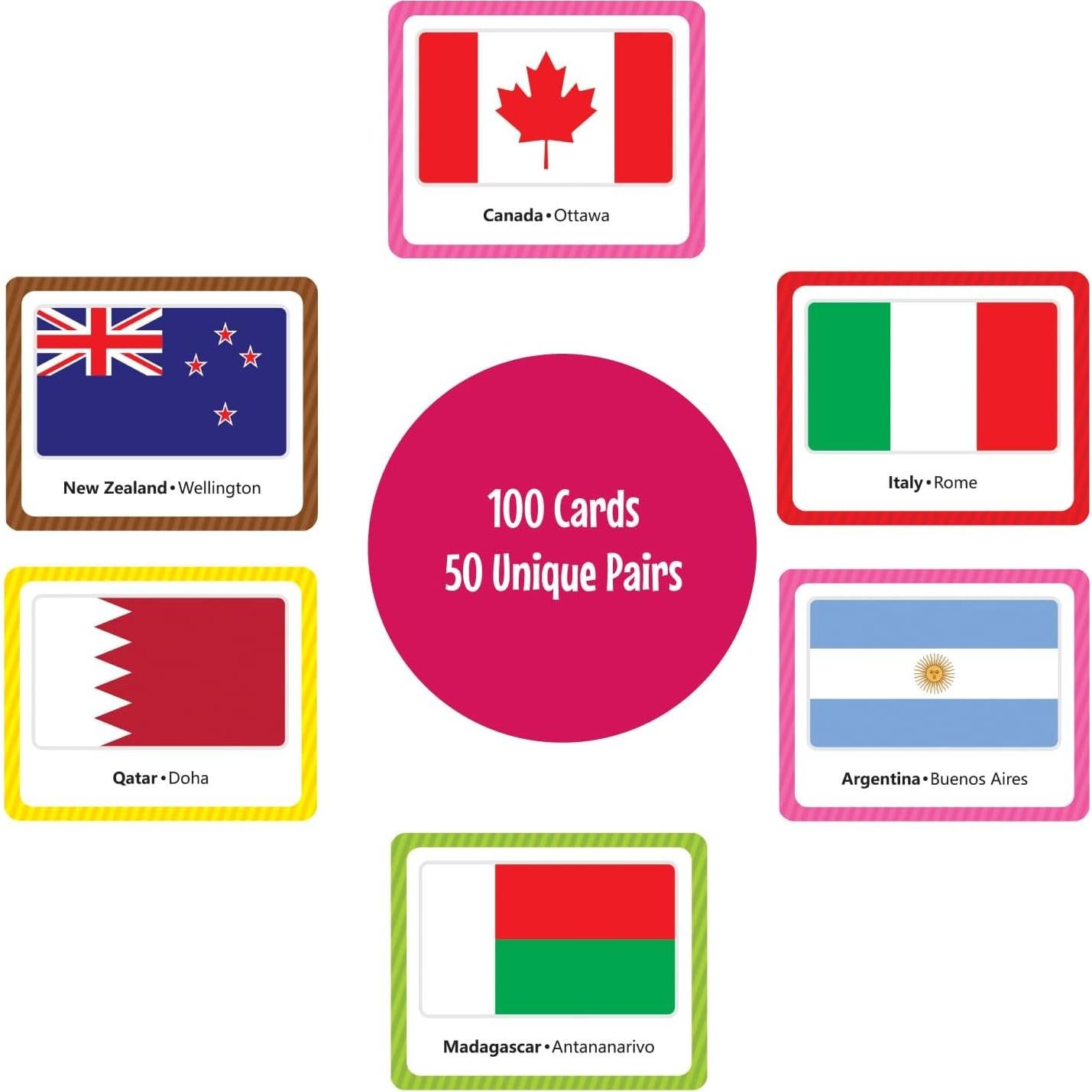 Juego de Memoria Banderas del Mundo Menique - 100 Cartas
