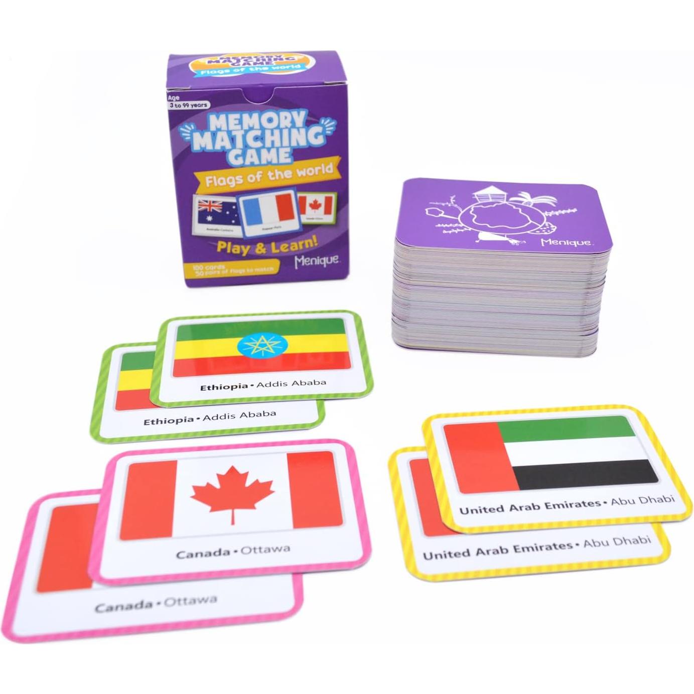 Juego de Memoria Banderas del Mundo Menique - 100 Cartas