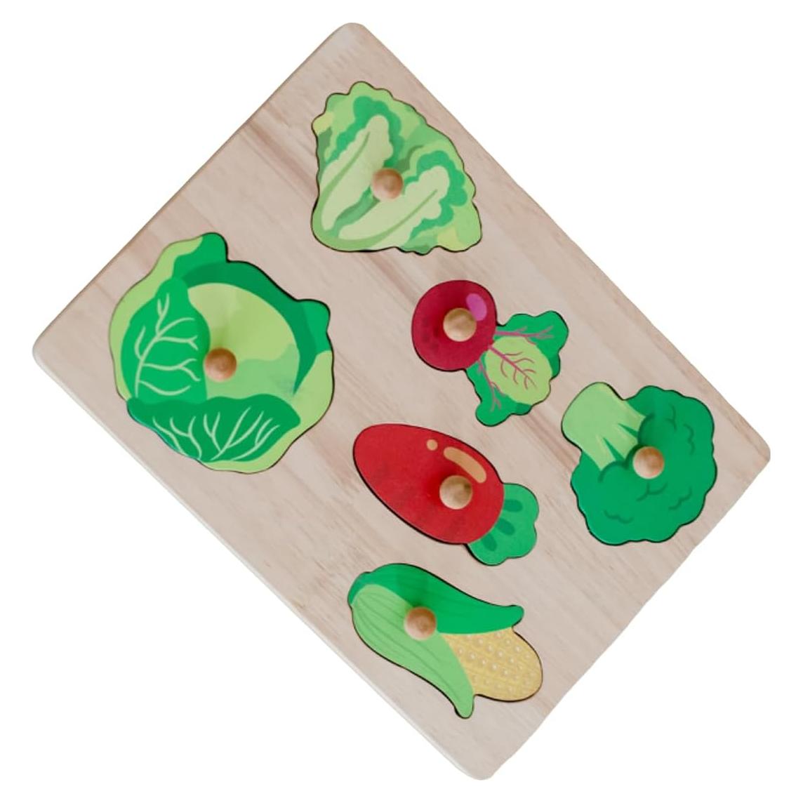Rompecabezas de Madera Montessori Kidsworld - Verduras 6 Piezas